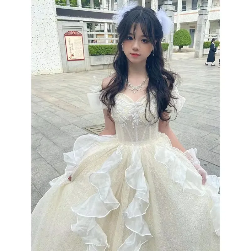 

Senior light luxury evening dress 2023 new Xianqi art test host dress light wedding dress adult dress