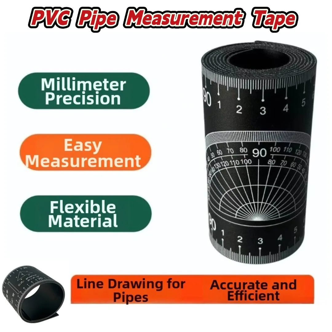 1PC PVC Pipe Diameter Measuring Tape Finely-printed Scale And Wide Measurement Range Pipe Measuring Tool For DIY Piping Work