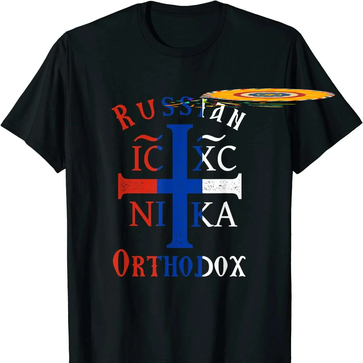 IC XC NI KA Russian Flag Orthodox Christogram Cross T Shirt New 100% Cotton Short Sleeve O-Neck T-shirt Casual Mens Top