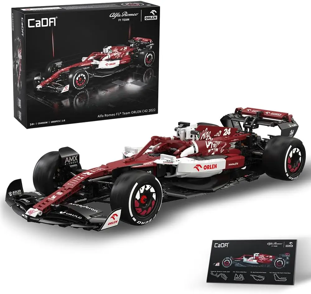 

Набор строительных блоков Alfa Romeo F1 Race Car C42, 1868 шт. 1:8 креативных строительных блоков MOC, отличная модель и коллекция гонщиков