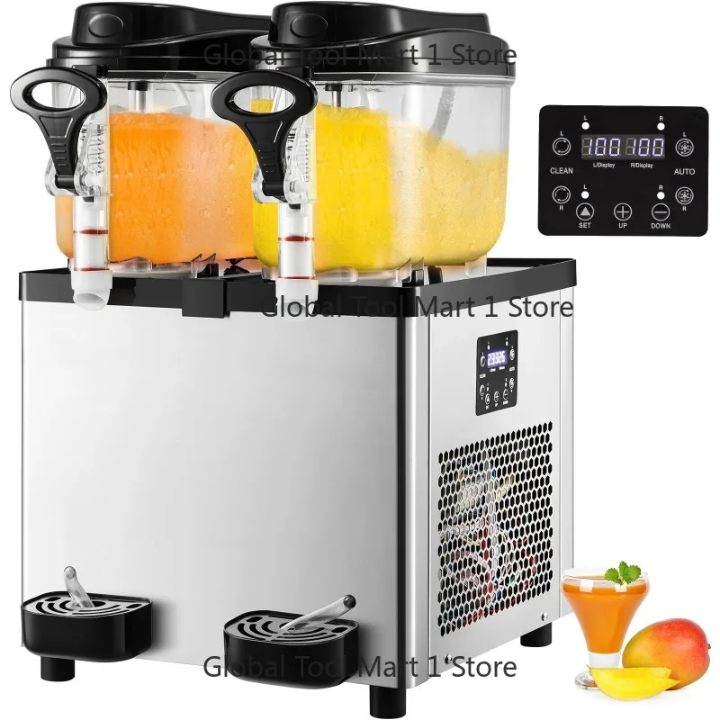 

VEV-2x6L Commercial Beverage Slush Machine Frozen Drink Juice Dispenser Ice-Cool Smooth- Maker Equipment for Restaurant Bar