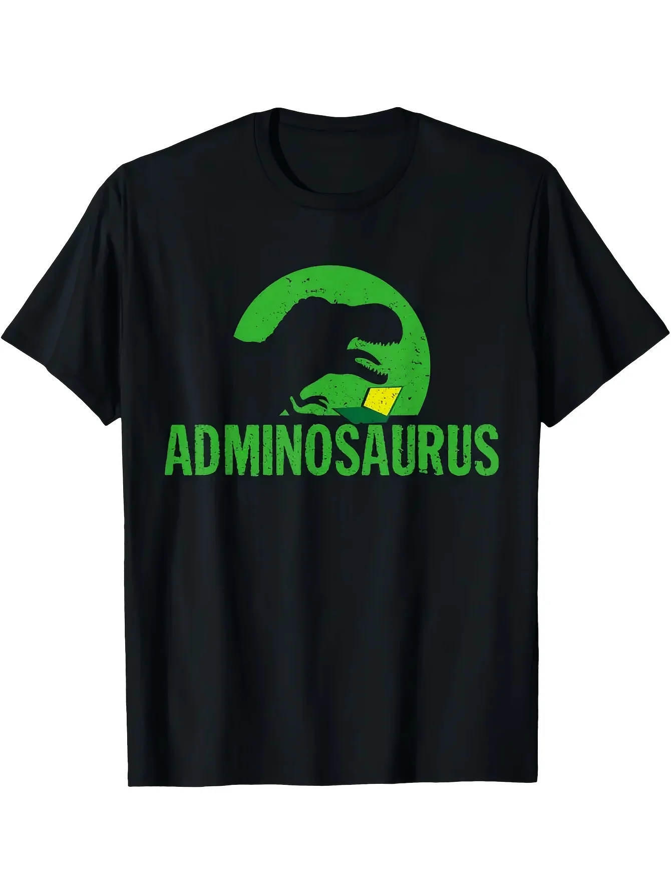 Adminosaurus Funny for It Administrator T-Shirt Tech Geek Gift for IT Professionals Programmers Black with Green Dinosaur