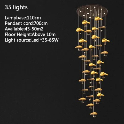 Loft Nordic LED lotus Plafondkroonluchter voor woonkamer keuken koper Hangende hanglamp lamp Slaapkamer kinderkamer
