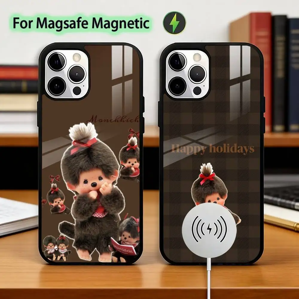 

Cute M-Monchhichi Phone Case For iPhone17,16,15,14,13,12,11 Plus,Pro Magnetic with Magsafe Wireless Charging