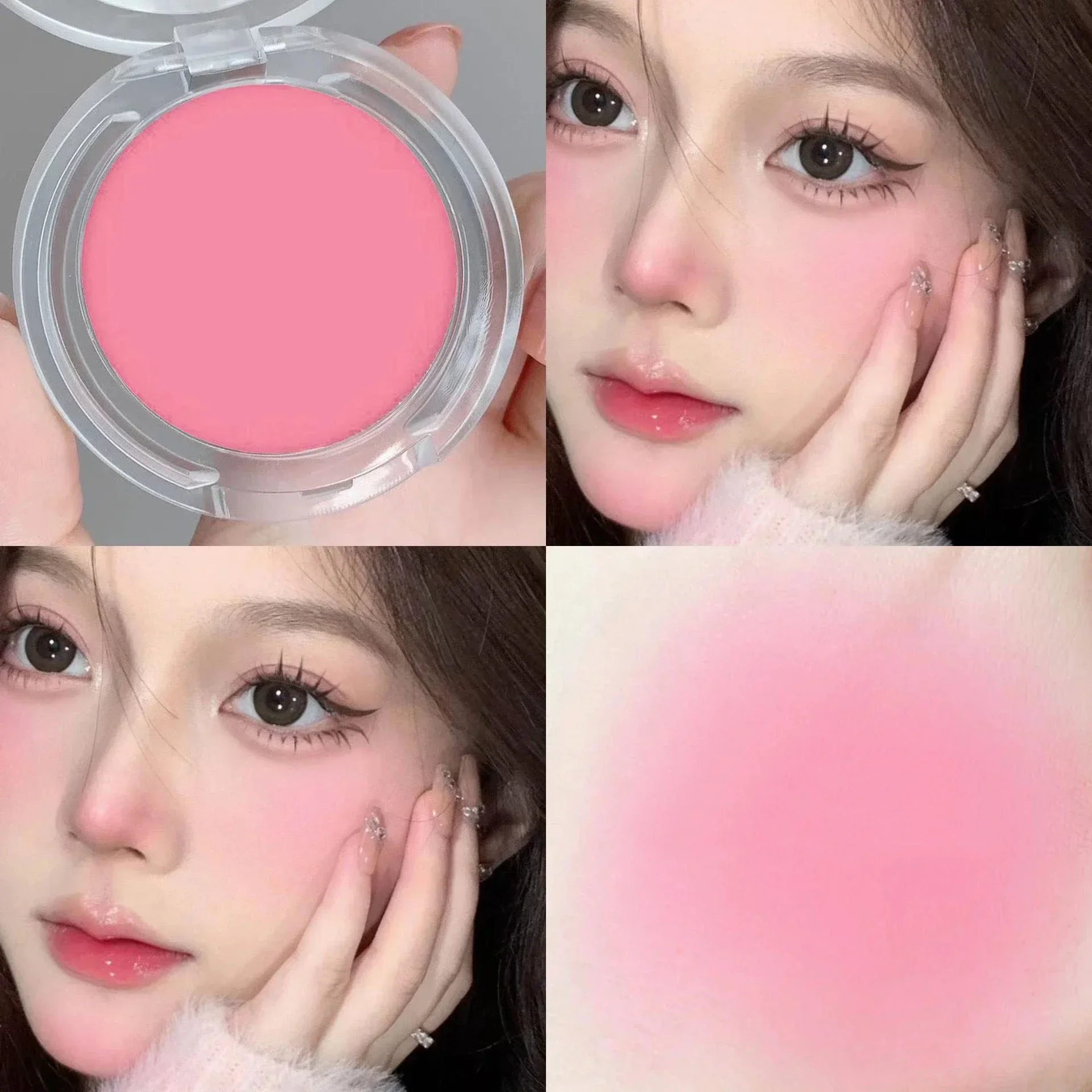 Single Color Blush Matte Natural Cheek Tint Brighten Face Waterproof Face Contouring Cosmetics Blush Powder Soft Female Makeup