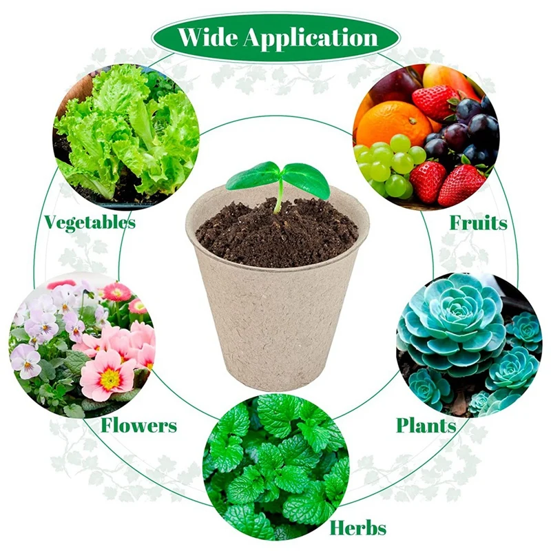 Hot Growing Pots For Plants, Diameter 8 Cm, Height 8Cm, 100 Pieces Plant Pots And 100 Plant Labels