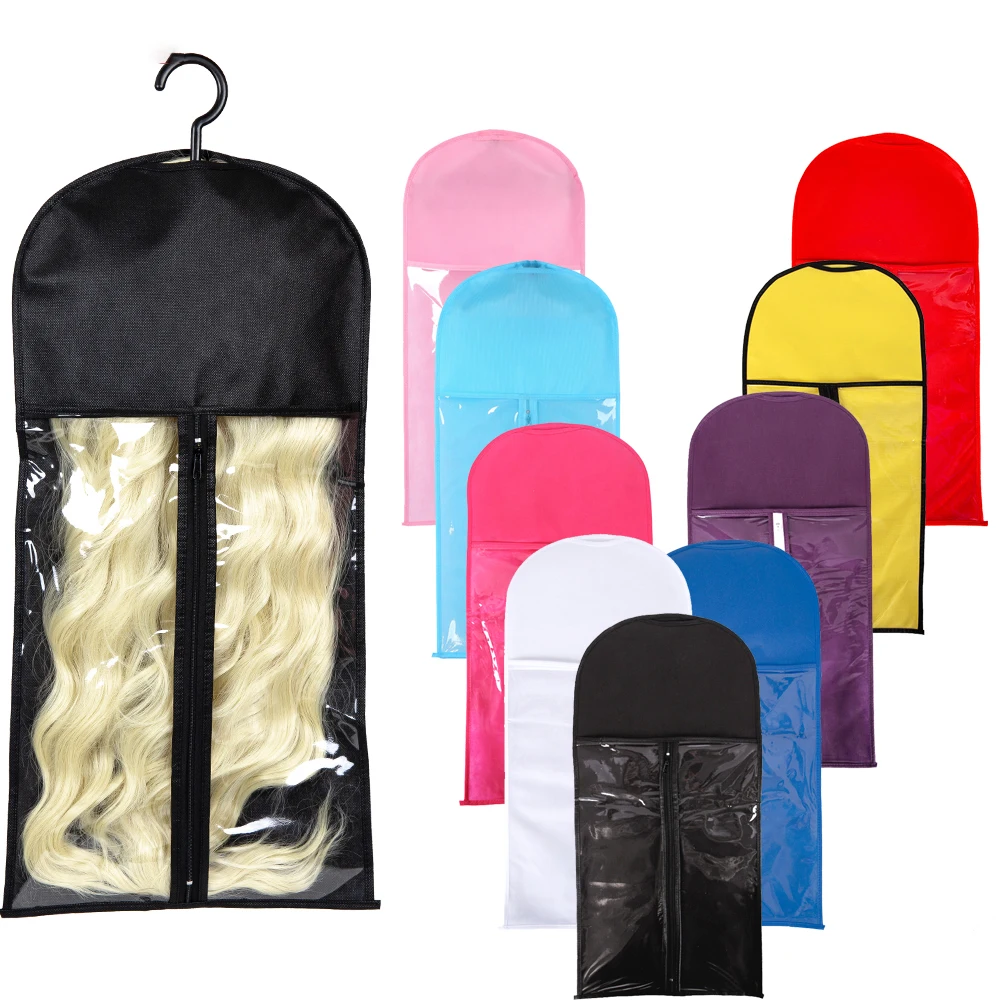 

Long Wig Storage Bag with Holder for 22" 30" Wigs & Hair Extensions Black Pink Anti Dust Wig Bags Packaging for Store Wigs 1Set