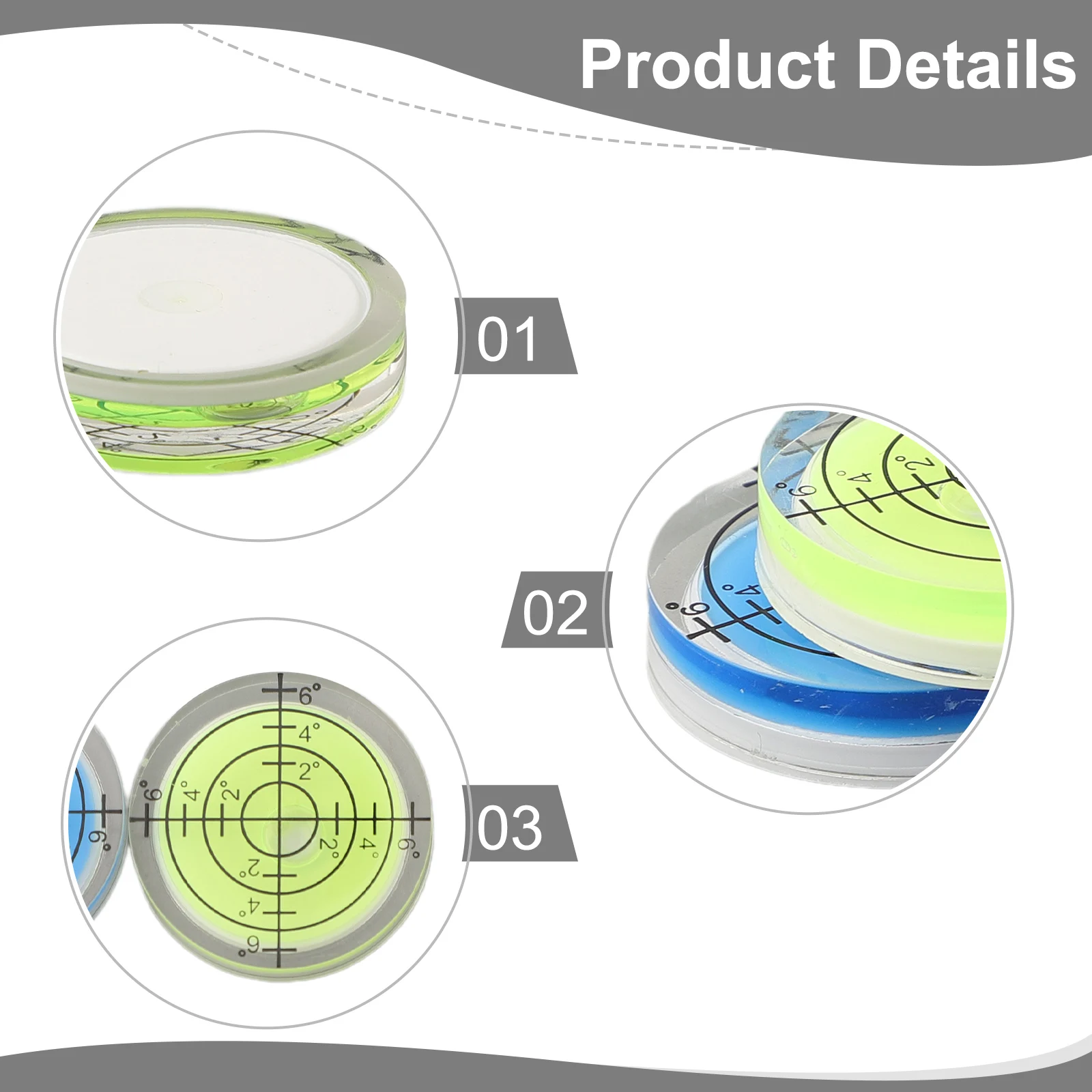 2Pcs 32mm For Spirit Bubble Degree Mark For  Level Round Circular Measuring Meter Herramientas Taladros Ferramentas