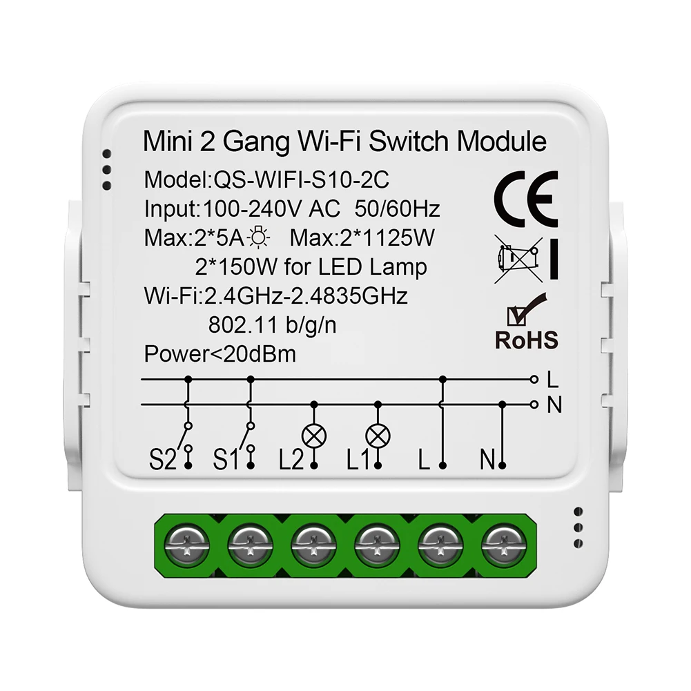 For Tuya Smart WiFi Switch Module Control Your Home Electronics with Voice Commands For Alexa and For Google Compatible
