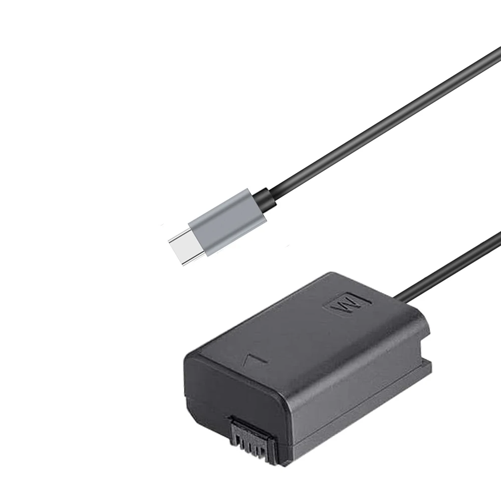 USB-C NP-FW50 imitacja baterii PowerAdapter AC-PW20 dla Sony Alpha A6400 ILCE-6400 6500 6300 6000 5100 5000 3000 kamery