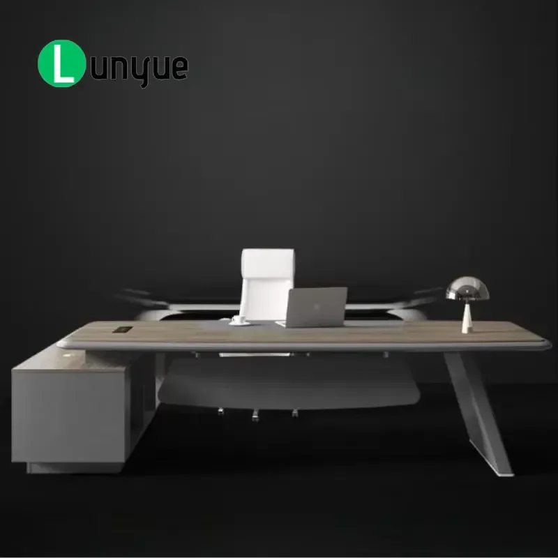 Dark Contemporary MDF L Shaped Desk Executive Small Wood Convertible Business Office Furniture Competitive Price Modern