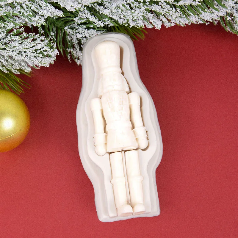 Christmas 3D Nutcracker Soldier Silicone Mold Candy Chocolate Fondant Baking Mould Dessert Cake Decoration Kitchen Baking Tool