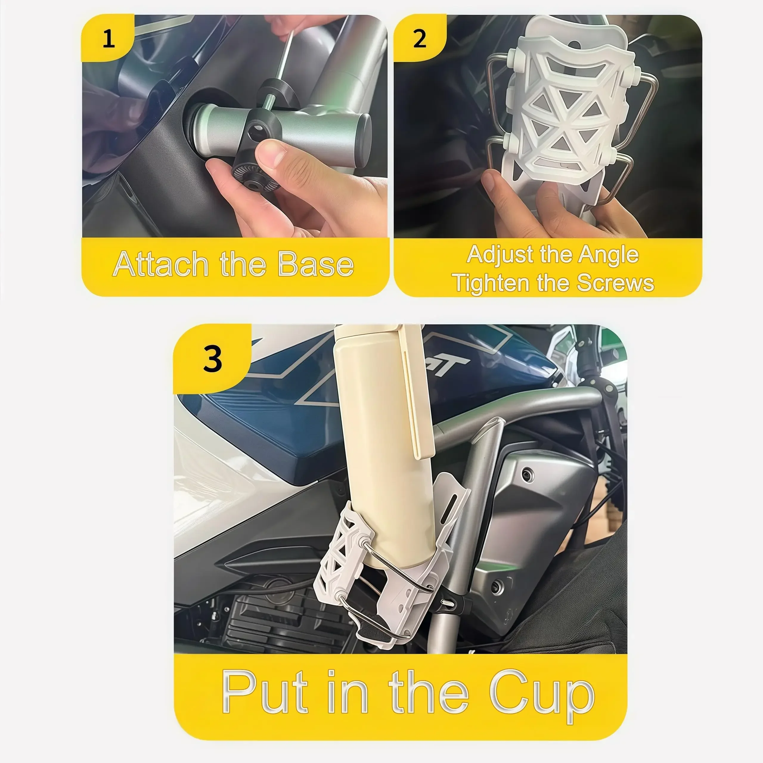 أقفاص الزجاجات القابلة للتعديل تدعم حامل الزجاجات المائية وحامل المقود لملحقات الدراجات النارية الكهربائية على الطرق الجبلية