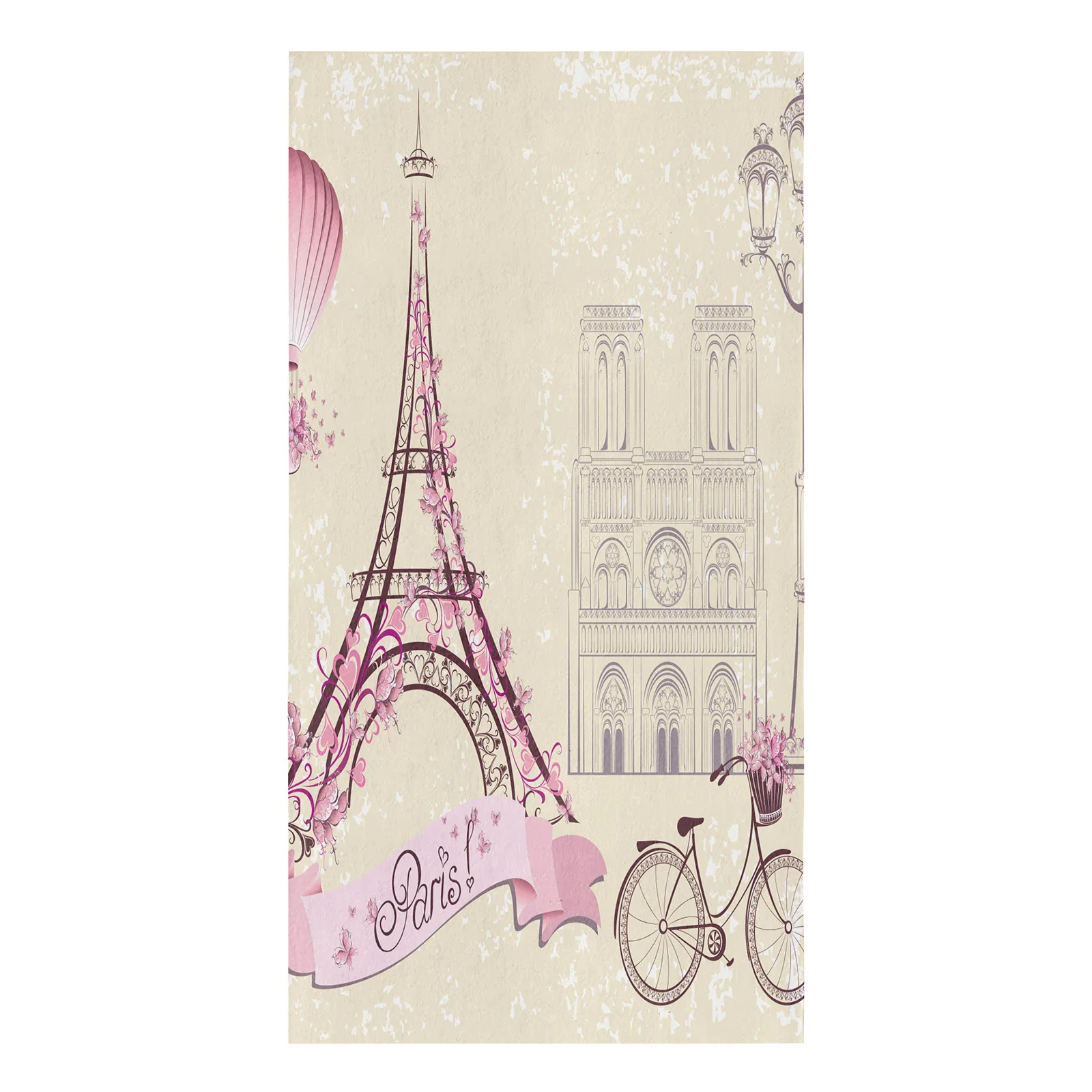 France Paris Tower Hot Air Balloon Bicycle Retro Kitchen Towel Cleaning Cloth Dish Washing Cloth Household Decor Accessories