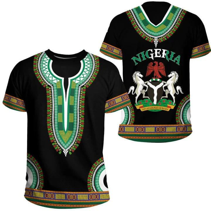 أفريقيا نيجيريا العلم خريطة الجرافيك تي شيرت الشعار الوطني الحصان النسر ثلاثية الأبعاد مطبوعة تي شيرت للرجال الملابس APC تي شيرت الصبي تيز القمم