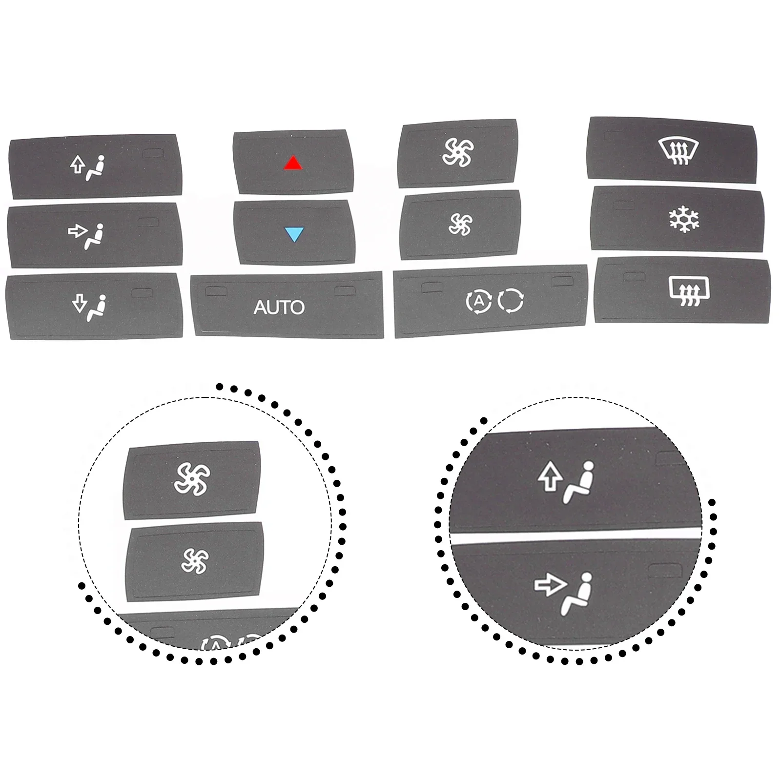 Sticker Button Repair Decal Black CLIMATE CONTROL BUTTON KNOB OVERLAY STICKERS REPAIR SET For BMW X3 E83 2003 2010