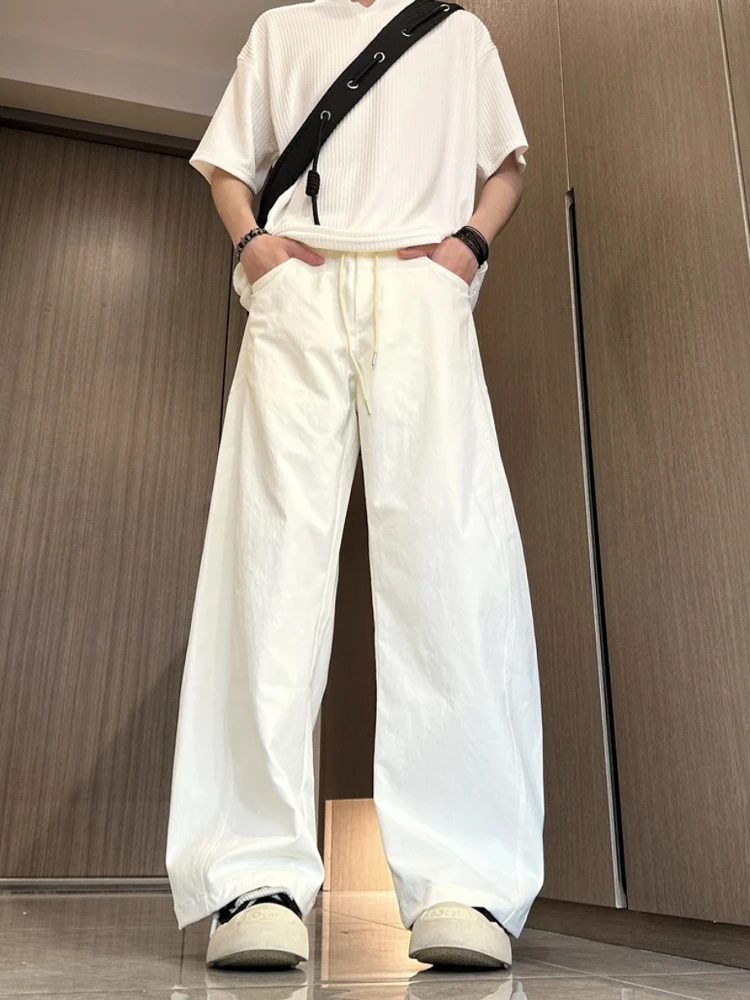 

Американские повседневные свободные мужские брюки, весна-лето, уличные брюки-ножи, прямые длинные брюки большого размера