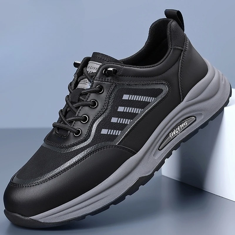 

Осень-зима, новые дизайнерские кроссовки для мужчин, модная повседневная спортивная обувь на открытом воздухе, мужские однотонные кожаные повседневные кроссовки для мужчин