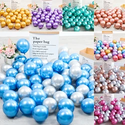 10Pcs 20pcs 5inch Gold Silver Purple Green Blue Metal Balloon Wedding Balloons Happy Birthday Latex Metal Chrome Ballon Decor