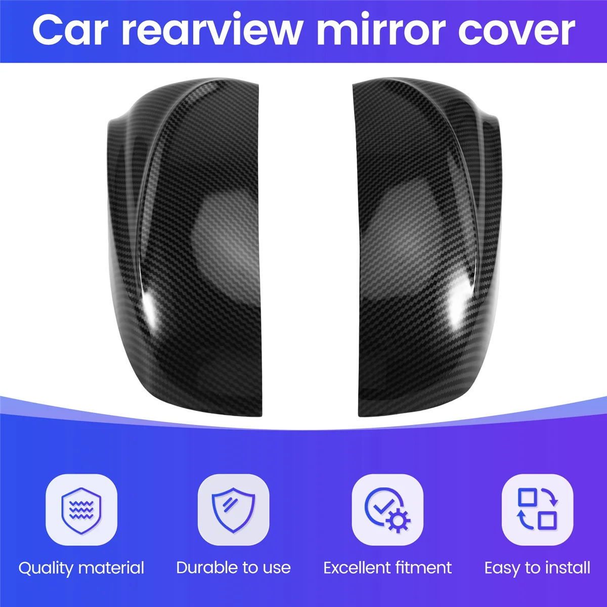 2 قطعة الجانب الجناح مرآة الرؤية الخلفية الإسكان لسيارات BMW X5 E70 ، X6 E71 2008-2013 ، ألياف الكربون نمط-T45C