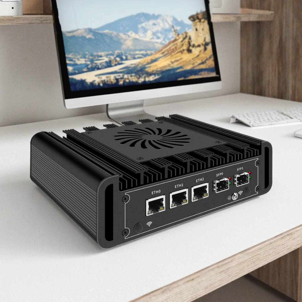 

2x10G SFP+ Solid Firewall Router Mini PC 3x2.5G I226-V Lans In-tel I3 N305 N150 N100 DDR5 NVMe Proxmox PfSense OPNsense Home