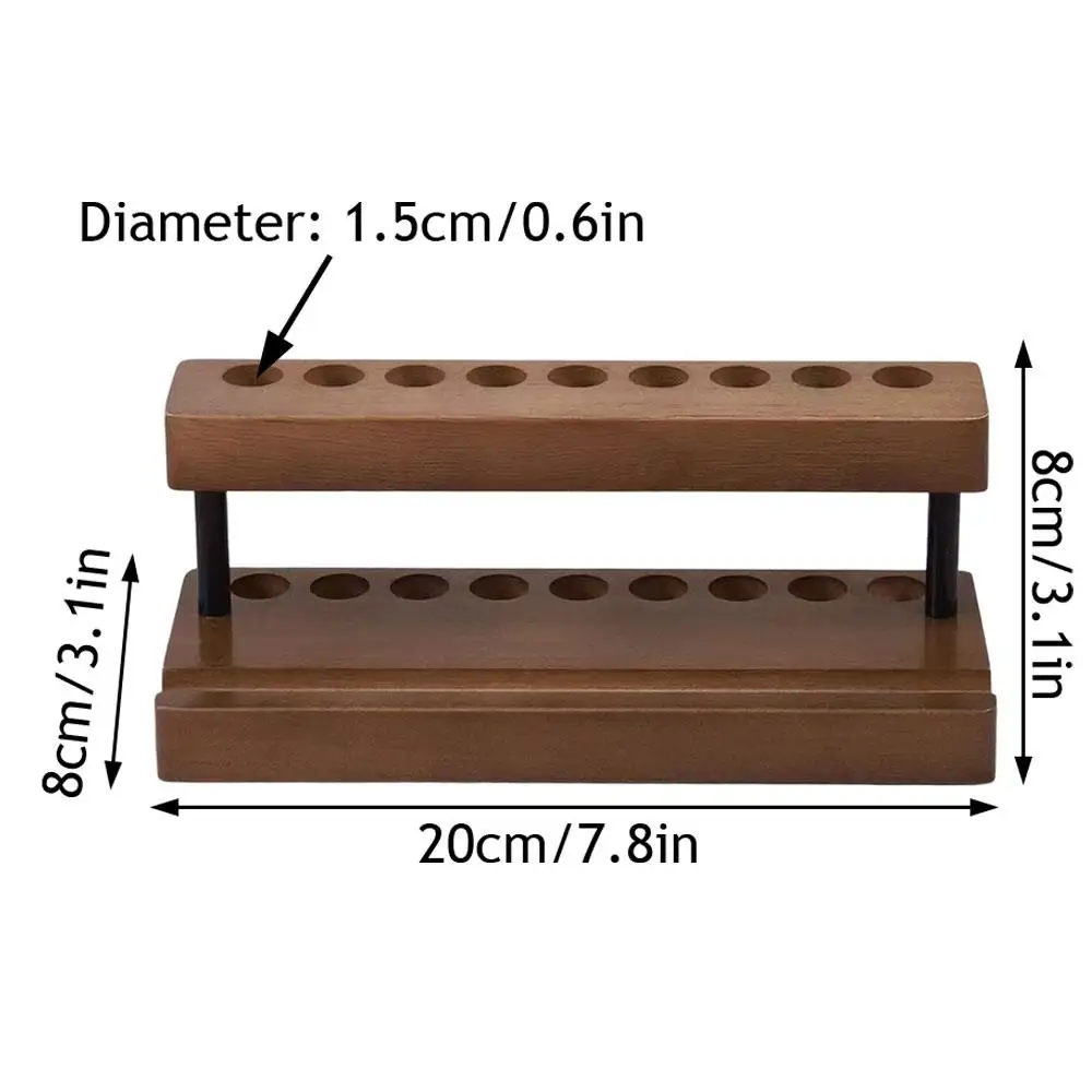 1PC Walnut Wood Pen Holder Desk Organizer Phone Stand Storage Retro Wooden Pen Holder Desk Stationery Pen Storage Phone Holder
