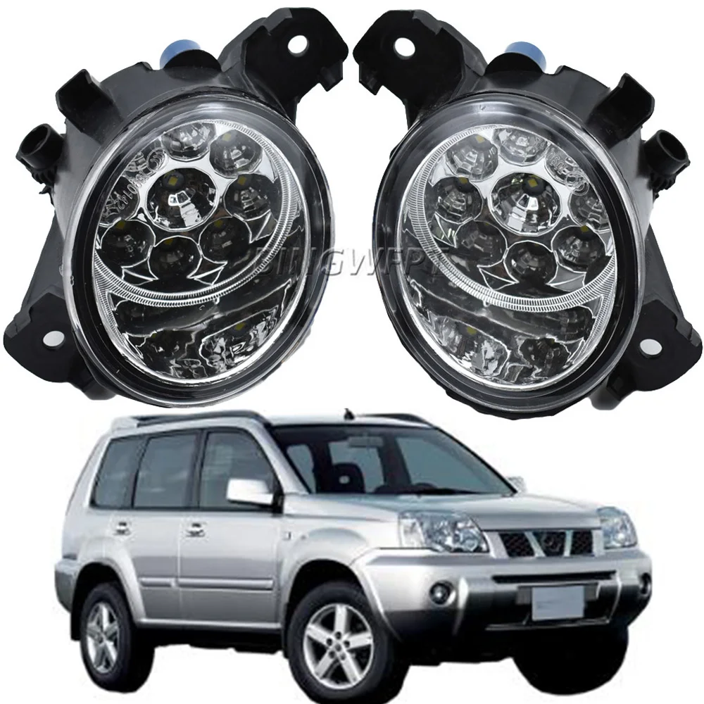 Car Right+Left LED Fog Daytime Running Lamp DRL 12V Fog Light Assembly For Nissan X-Trail (T30) 2001 2002 2003 2004 2005 2006