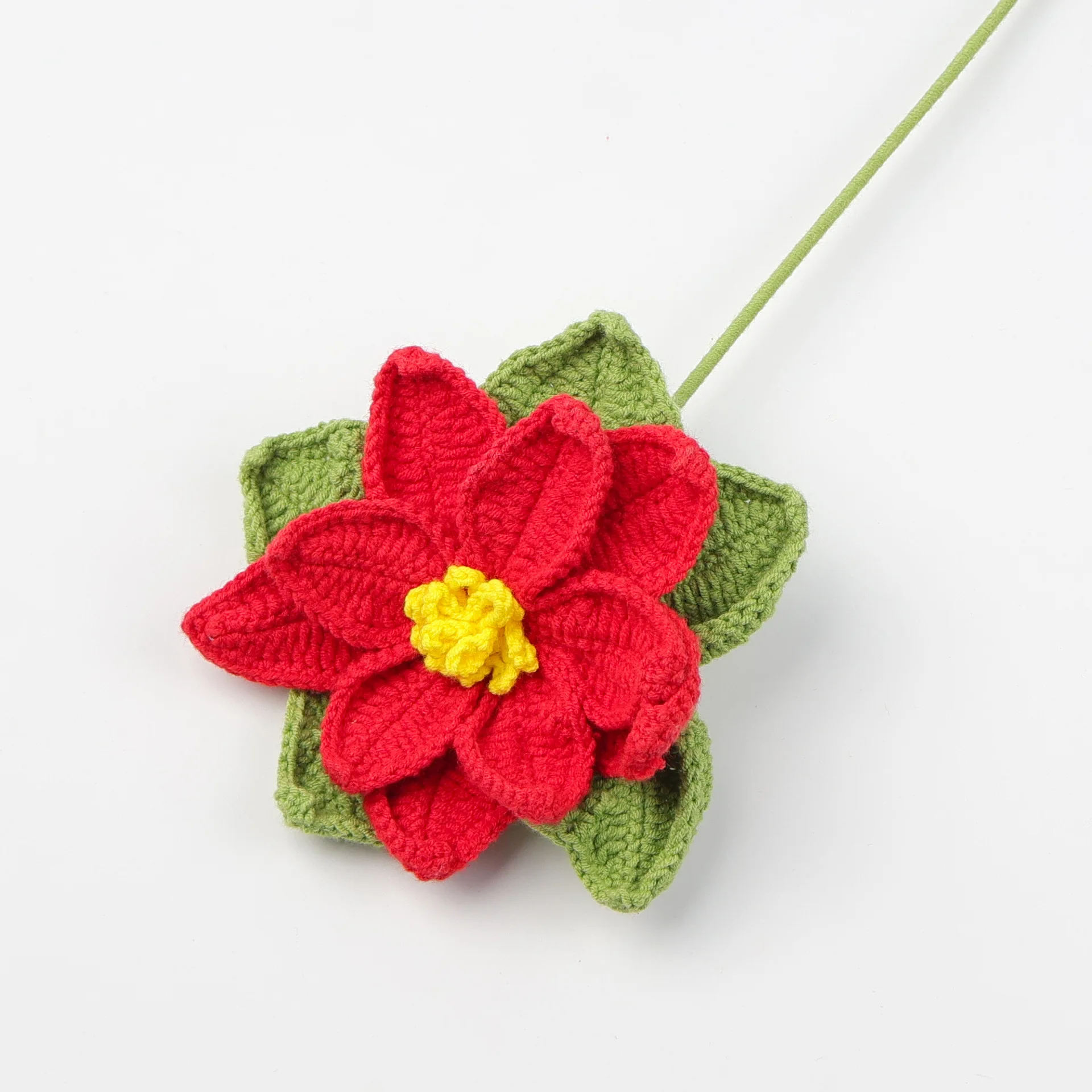Gehäkelter Weihnachtsstrauß, gestrickter Weihnachtsmann-Blumenzweig, künstliche Blume, Weihnachtsdekoration, schönes Geschenk – Detail 5