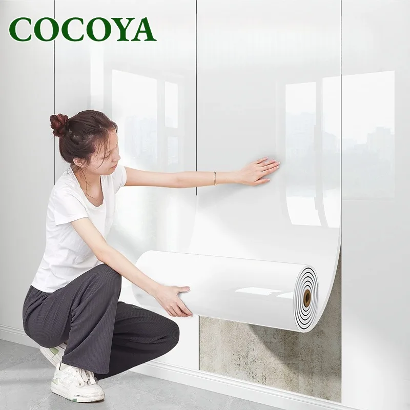 

Faux Tile Marble Wallpapers for Living Room Waterproof Glossy Peel and Stick Wallpapers Thick Foam Contact Paper Wall Stickers