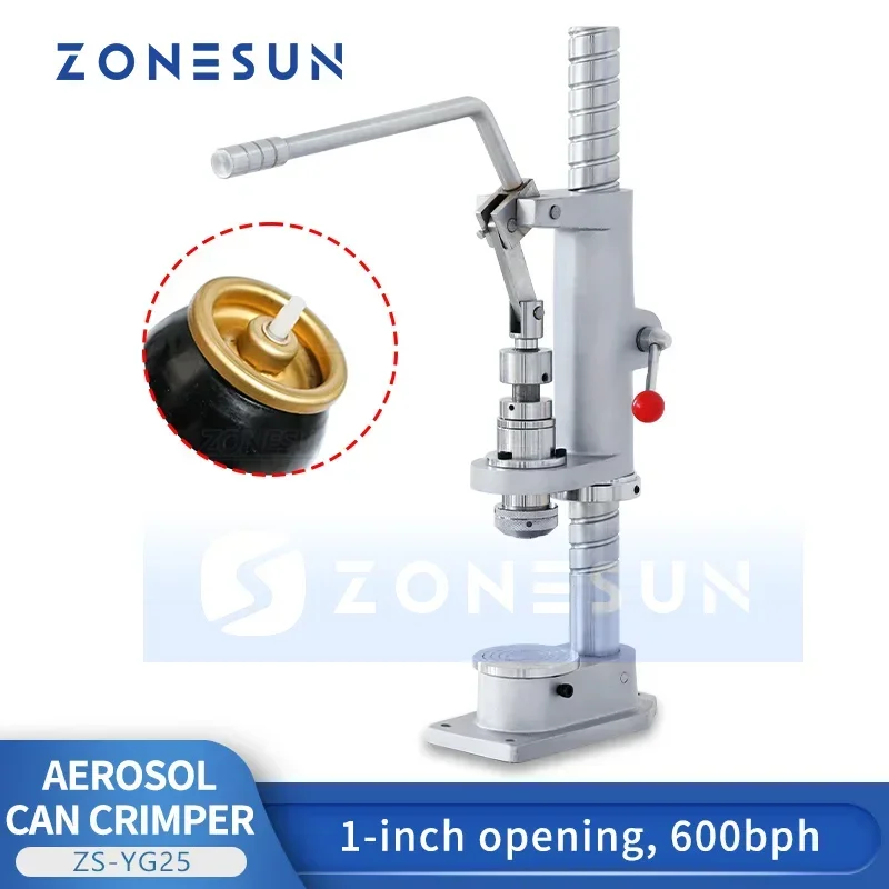 

ZONESUN Manual Aerosol Can Sealing Machine Spraying Bottle Sealer Can Crimper ZS-YG25