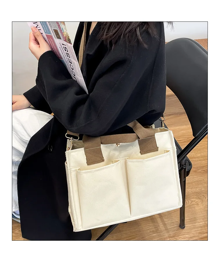 Japanese Style High Quality Canvas Bags For Women Multipockets Mommy Bag Outdoor Handbags Large-capacity Crossbody Bags Tote Bag