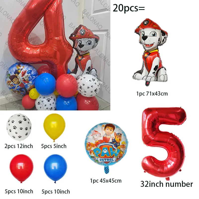 Paw Patrol Cartoon Balloon Chase Skye Marshall Rubble Foil Balloon Kid Birthday Party Supplies Photo Prop Home Decor Baby Shower