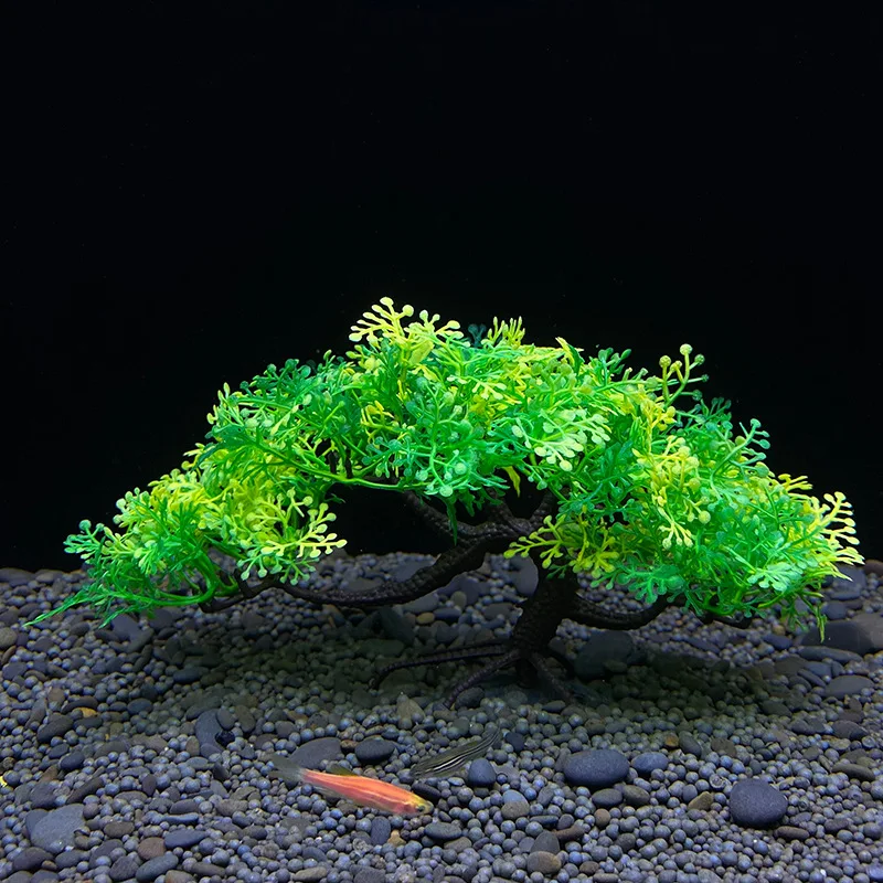 Aquarium bonsai tree, plant, fish tank decoration, artificial plant, flower decoration, beta goldfish decoration, freshwater