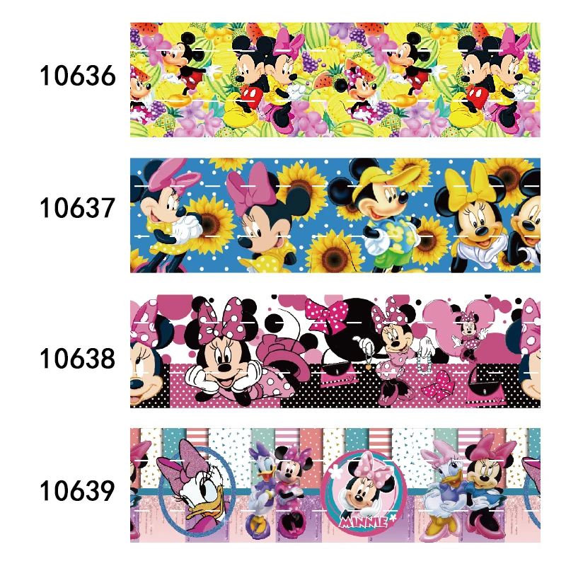 

Disney Minnie Mouse and Sunflower Grosgrain Ribbon Printed 50yards for DIY Bows Craft Supplies Decoration Handmade Materials