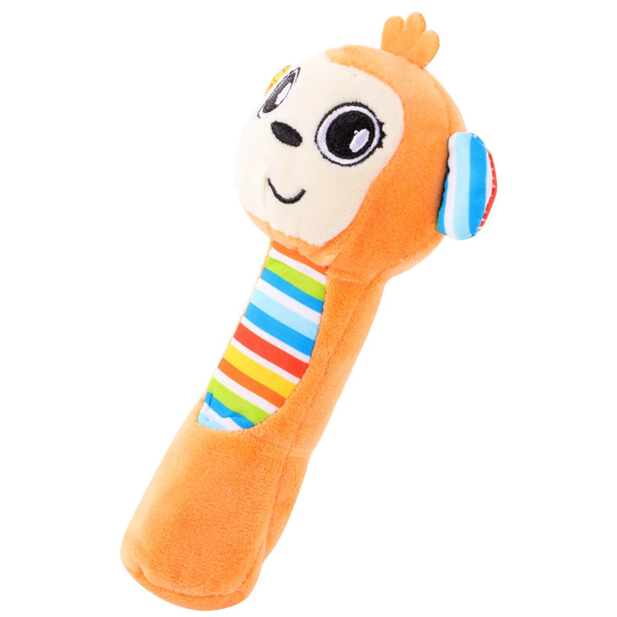 Sonajero de mano para bebé, sonajero de percusión con sonido de animales de dibujos animados, Color brillante, tamaño Mini, sonajero relleno fácil de jugar, 1 Uds.