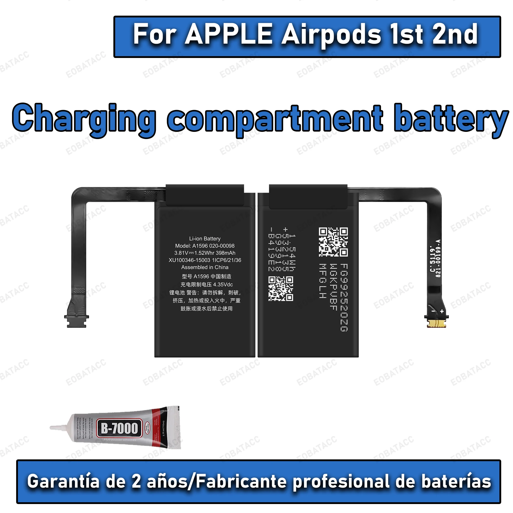 100% New high Capacity GOKY93mWh A1604 For Apple Airpods 1st 2nd A1604 A1523 A1722 A2032 A2031 Air Pods 1 2 Battery+Free Glue image 5
