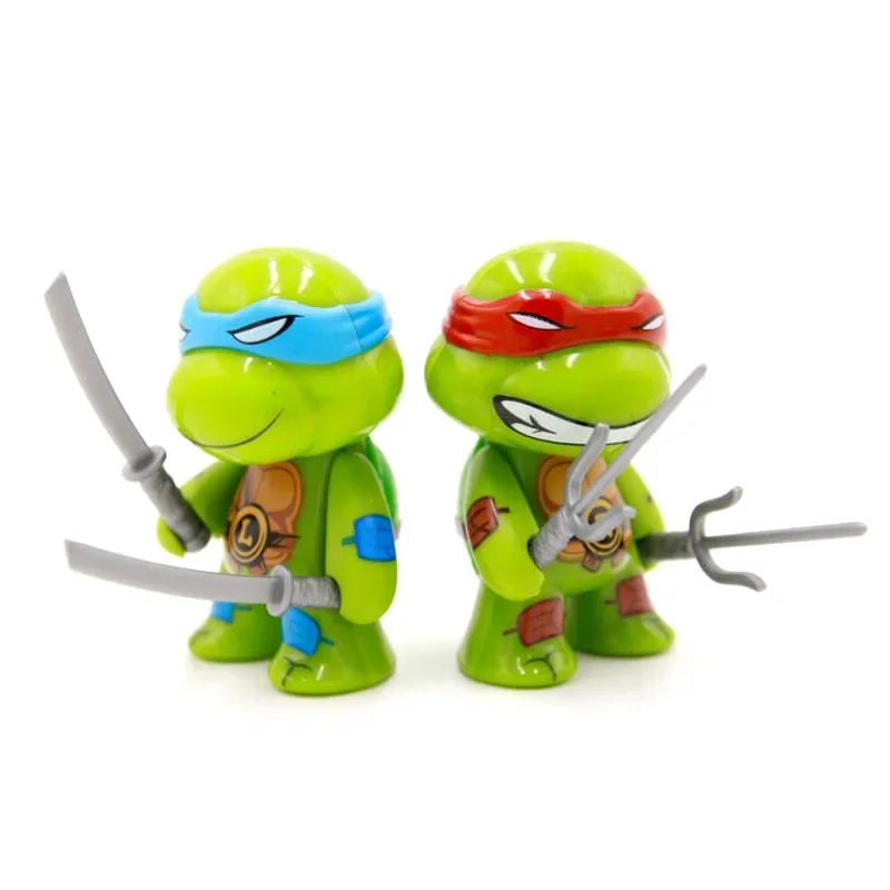 4 teile/satz Kawaii Teenage Mutant Ninja Turtles Michelangelo Donatello Action Figure Auto Ornamente Decor Tmnt Modell Kinder Hobby Spielzeug – Detail 6