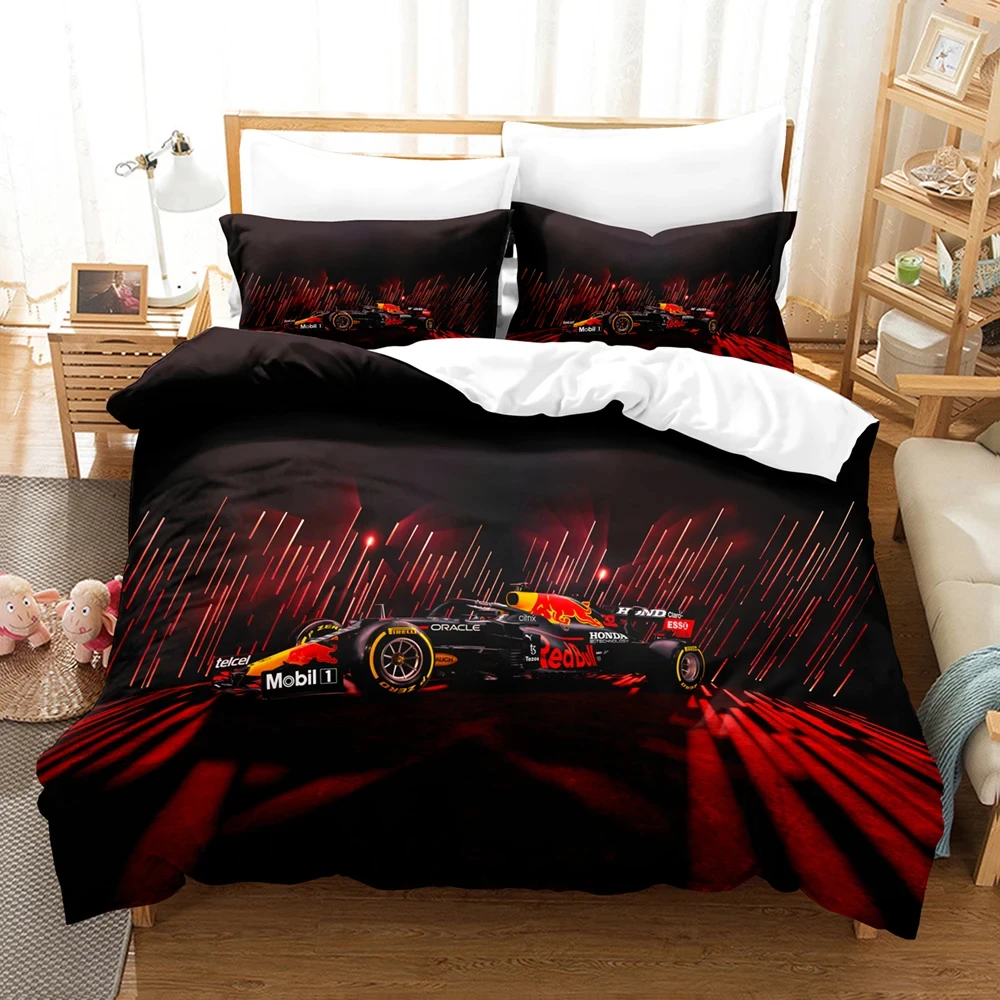 Formula Racing Car Bedding Sets 3D Kids Duvet Cover Set With Pillowcase Twin Full Queen King Bedclothes Bed Linen For Boys Girls