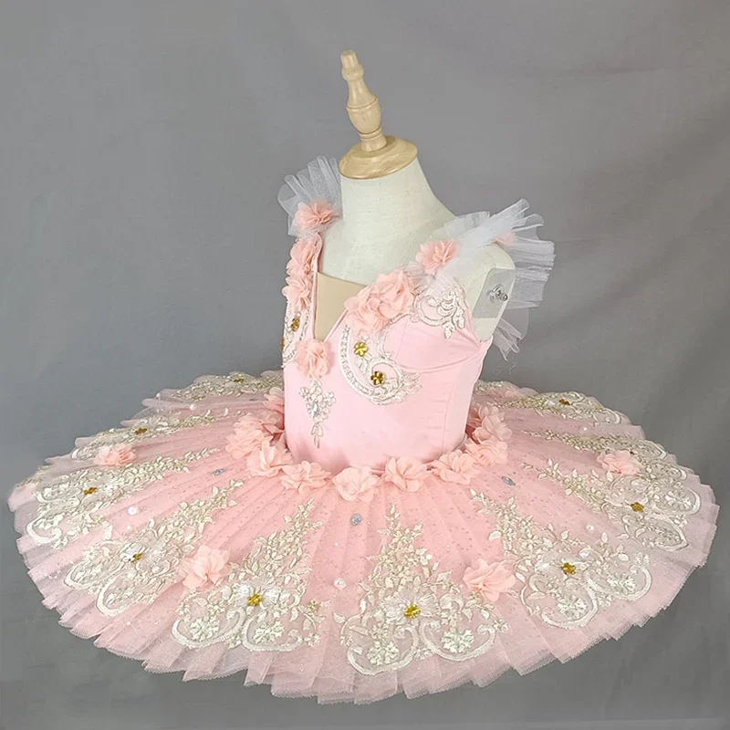 Tutu de ballet professionnel rose pour enfants et filles, olympiques de ballerine pour femmes, vêtements de danse pour enfants, justaucorps de ballet pour adultes, fleur de gâteau, 2022