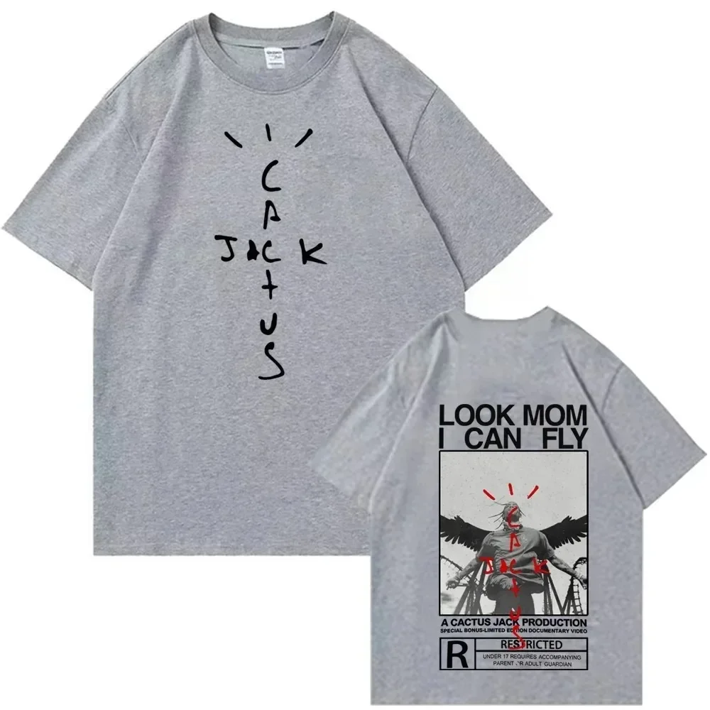 Travis Look Mom I Can Fly T-Shirts Men Scott Shirt Unisex Harajuku O-Neck Pure Cotton Tops Short Sleeve Shirts