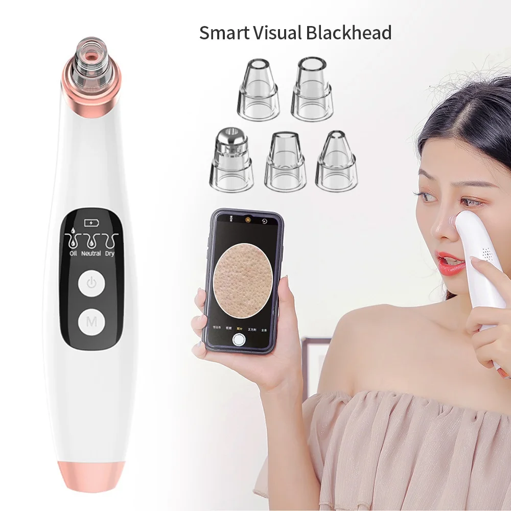 USB Rechargeable Visual Blackhead Remover Vacuum Suction Visual Camera Connection Acne Extractor Pore Cleaner Beauty Tools - Image 2