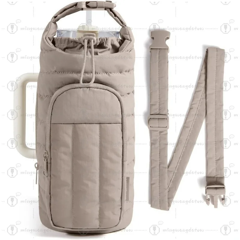 

Portable Down Water Bottle Pouch, Large Capacity Crossbody Cup Holder for Outdoor Travel