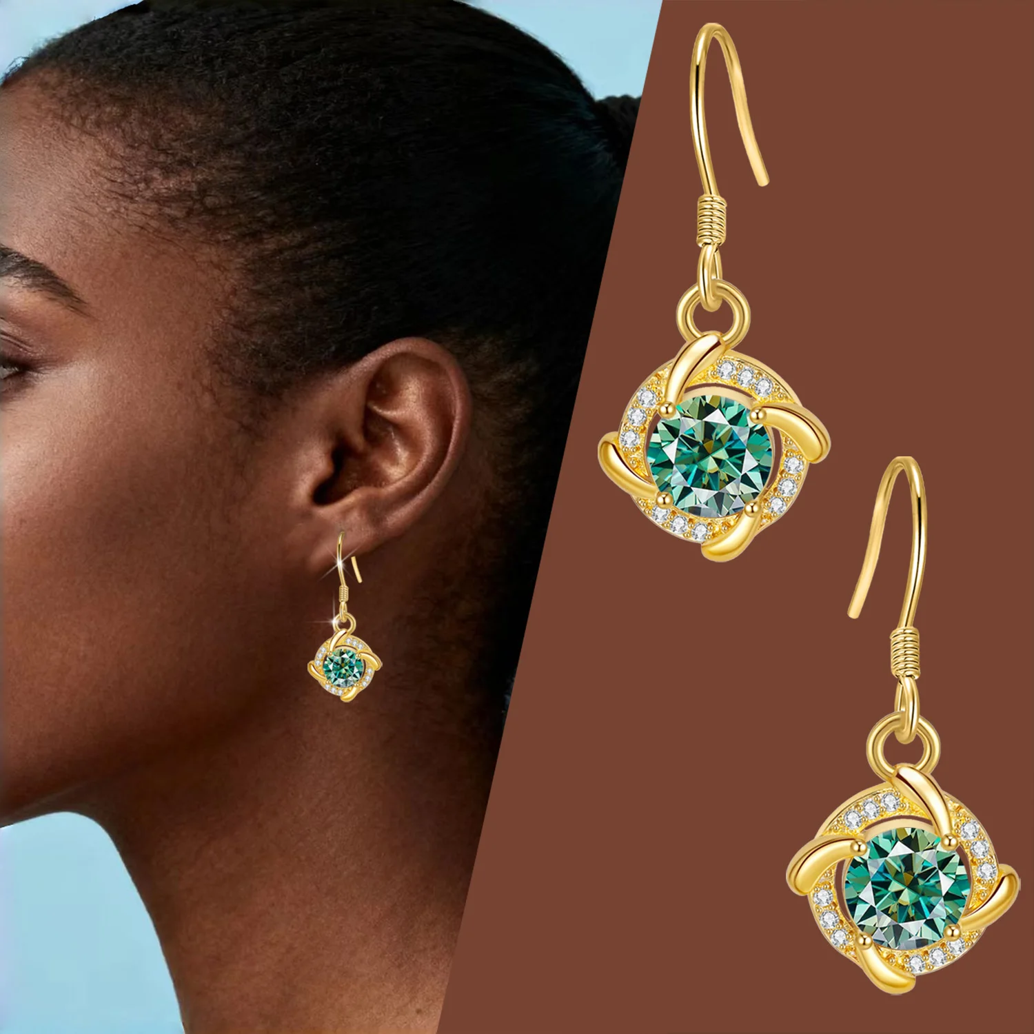 

LAMVOICE 2-каратный муассанитовый гипоаллергенный крючок, подарок на День святого Валентина для ювелирных изделий высокого качества, дизайнерский товар высокого качества