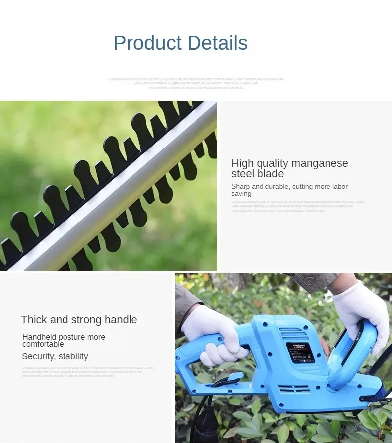 220V Electric Garden Hedge Trimmer with Lithium Battery and Flower Grass Cutting Function