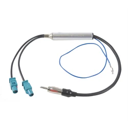 17.7''Car Special Radio Antenna AM/FM Audio Signal Amplifier Booster Cable DUAL Fakra Aerial Adaptor Replacement for Audi VW