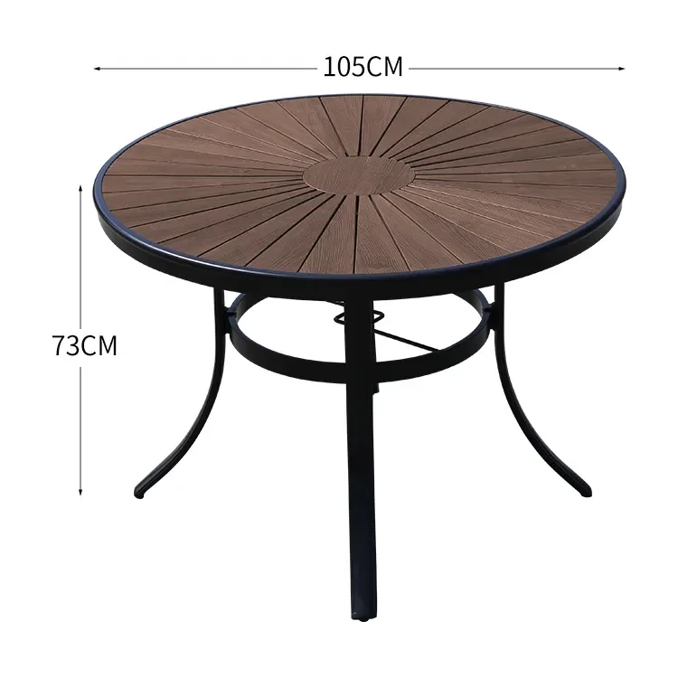 Juego de mesa moderna para jardín y balcón, juego de mesa de comedor para patio trasero, 4-6 sillas, muebles de exterior, mesa de patio