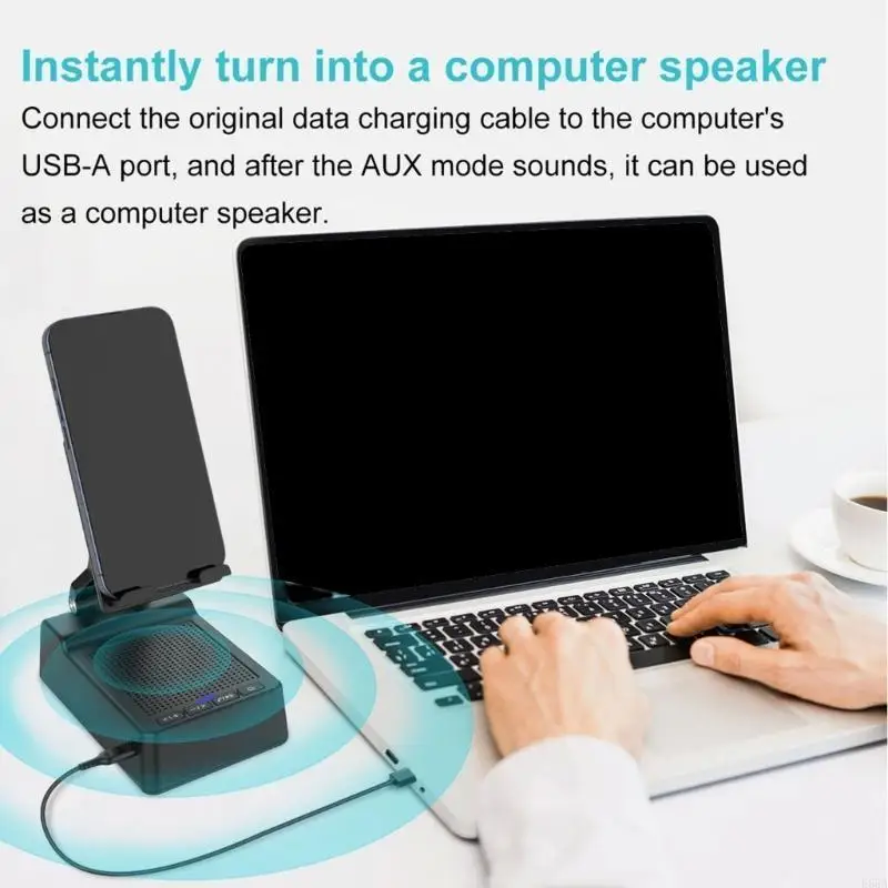 

Multiple Adjustable Phone Holder with Integrated Speaker Foldable Stand E65A