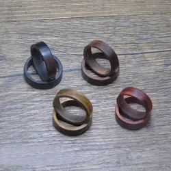 New Natural Wood Rings Women Men Sandalwood Ebony Pagan Retro Pull Finger Mens Ebony Finger Ring Jewelry Gift