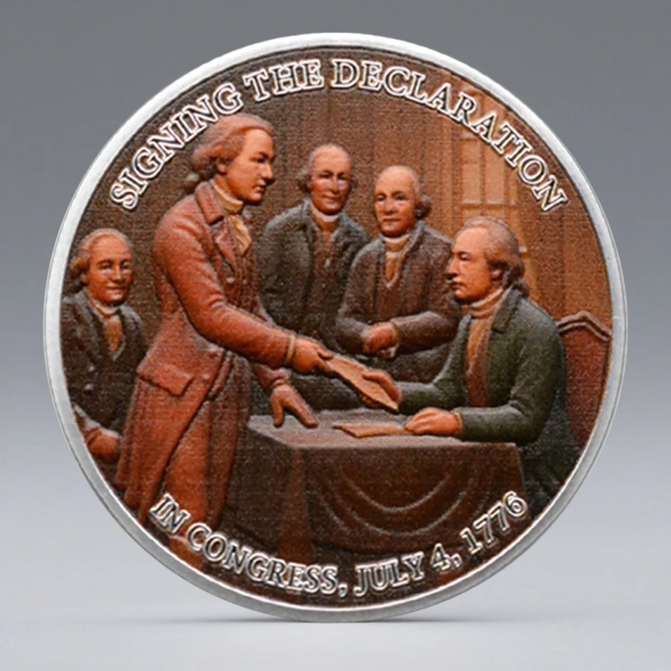 الذكرى السنوية الـ 250 لعملة تذكارية الاستقلال مطلية بالفضة توقيع العملة القابلة للجمع