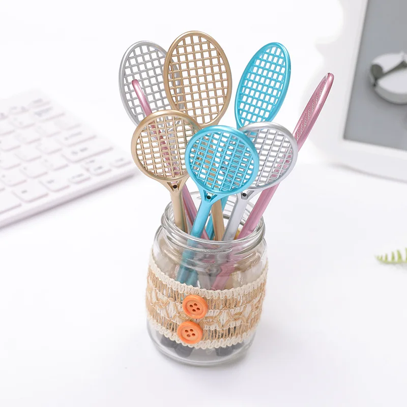 4pcs/pack Creative Badminton Rackets Style Gel Pens Cute Office Supplies